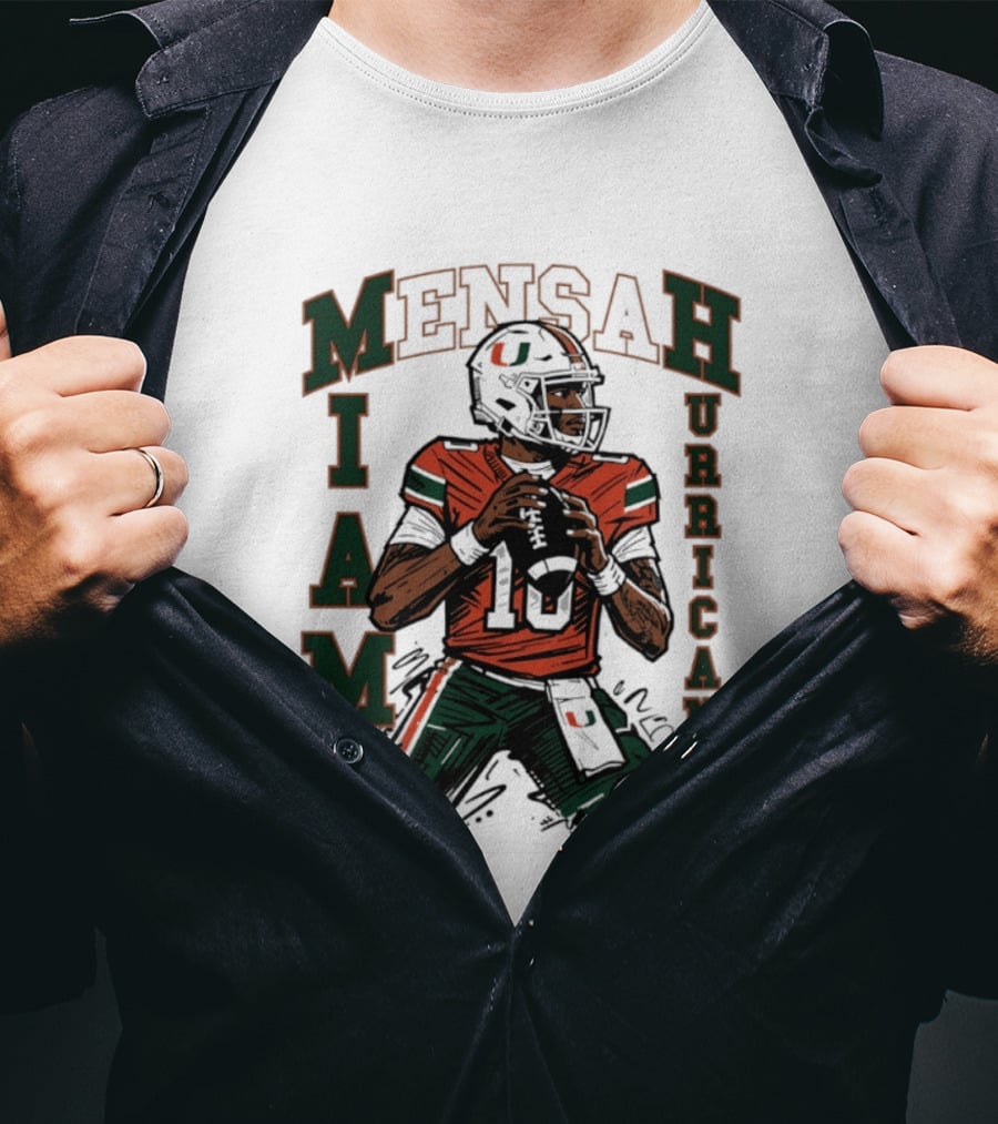 Mensah Miami Hurricanes NCAA Football Player 18 T-Shirt