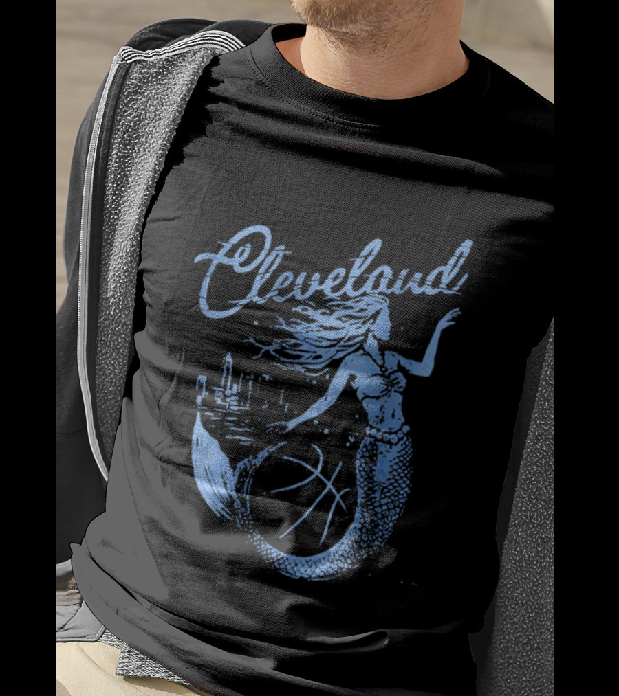 Cleveland Mermaid Cityscape Basketball T-Shirt