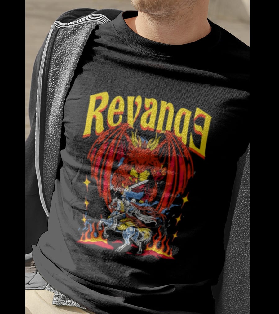 Revenge Dragon Knight Sword Fire Fantasy T-Shirt