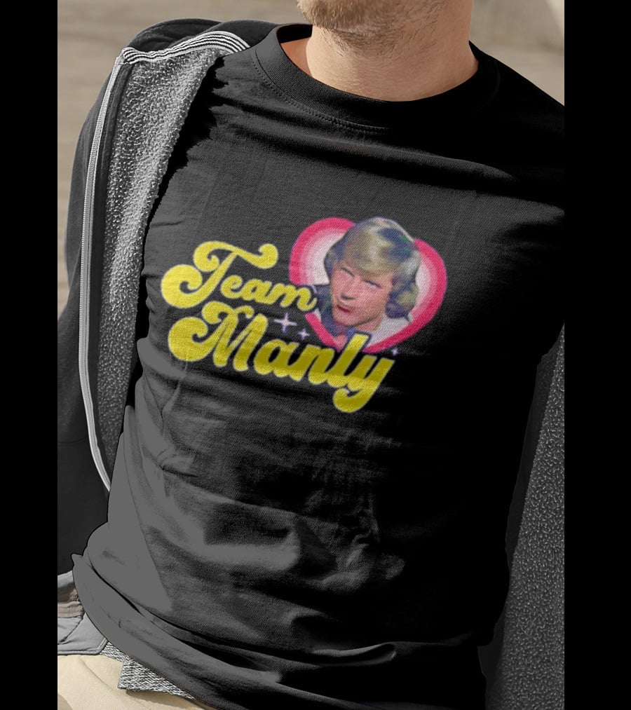 Team Manly Bobby Sherman Retro Heart T-Shirt