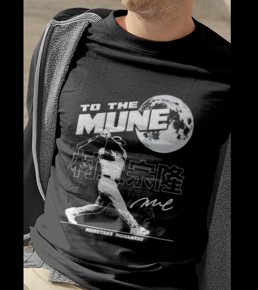 To The Mune Munetaka Murakami Chicago White Sox Batting Silhouette Moon Kanji Signature T-Shirt