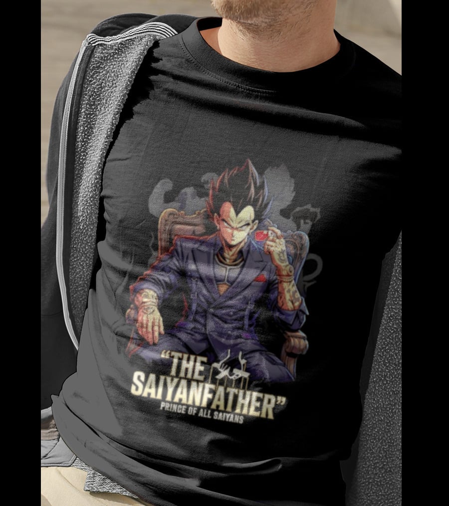 Vegeta The Saiyanfather Prince Of All Saiyans Mafia Style Anime Fusion T-Shirt