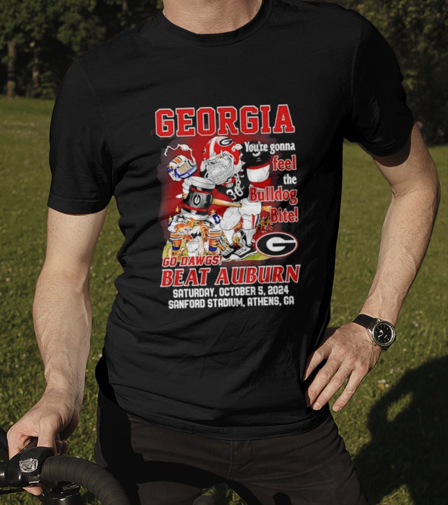 Georgia Bulldogs You're Gonna Feel The Bulldog Bite Go Dawgs Beat Auburn Saturday October 5 2004 Sanford Stadium Athens T-Shirt