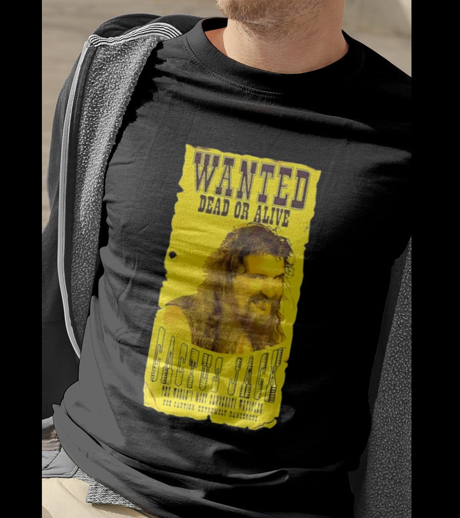 Jamie Hayter Iconic Cactus Jack Wanted Dead Or Alive Yellow T-Shirt