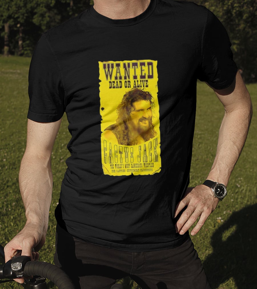 Jamie Hayter Iconic Cactus Jack Wanted Dead Or Alive Yellow T-Shirt