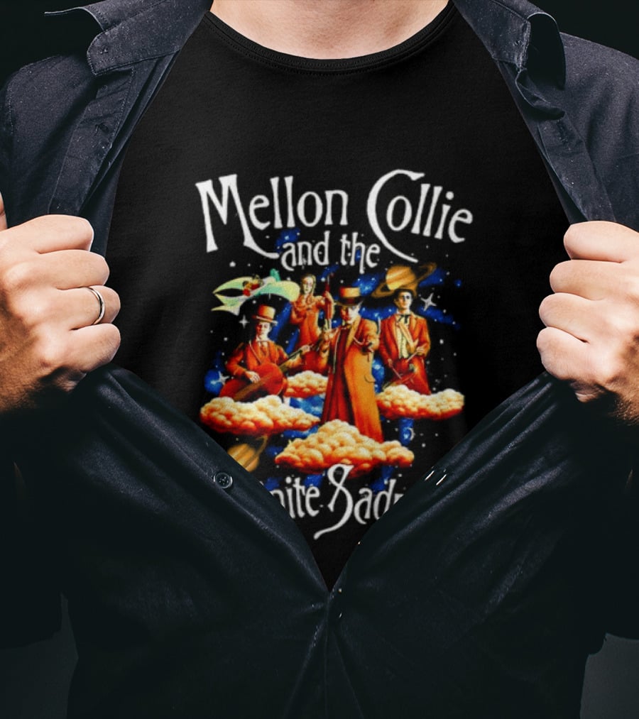 Mellon Collie And The Infinite Sadness Band Members With Surreal Clouds And Vibrant Splashes T-Shirt