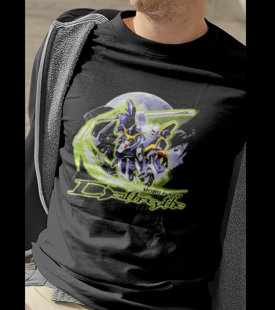 Mobile Suit Deathrythe Mecha Battle Moon Scene T-Shirt