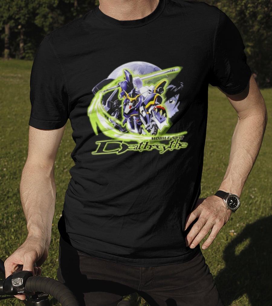 Mobile Suit Deathrythe Mecha Battle Moon Scene T-Shirt