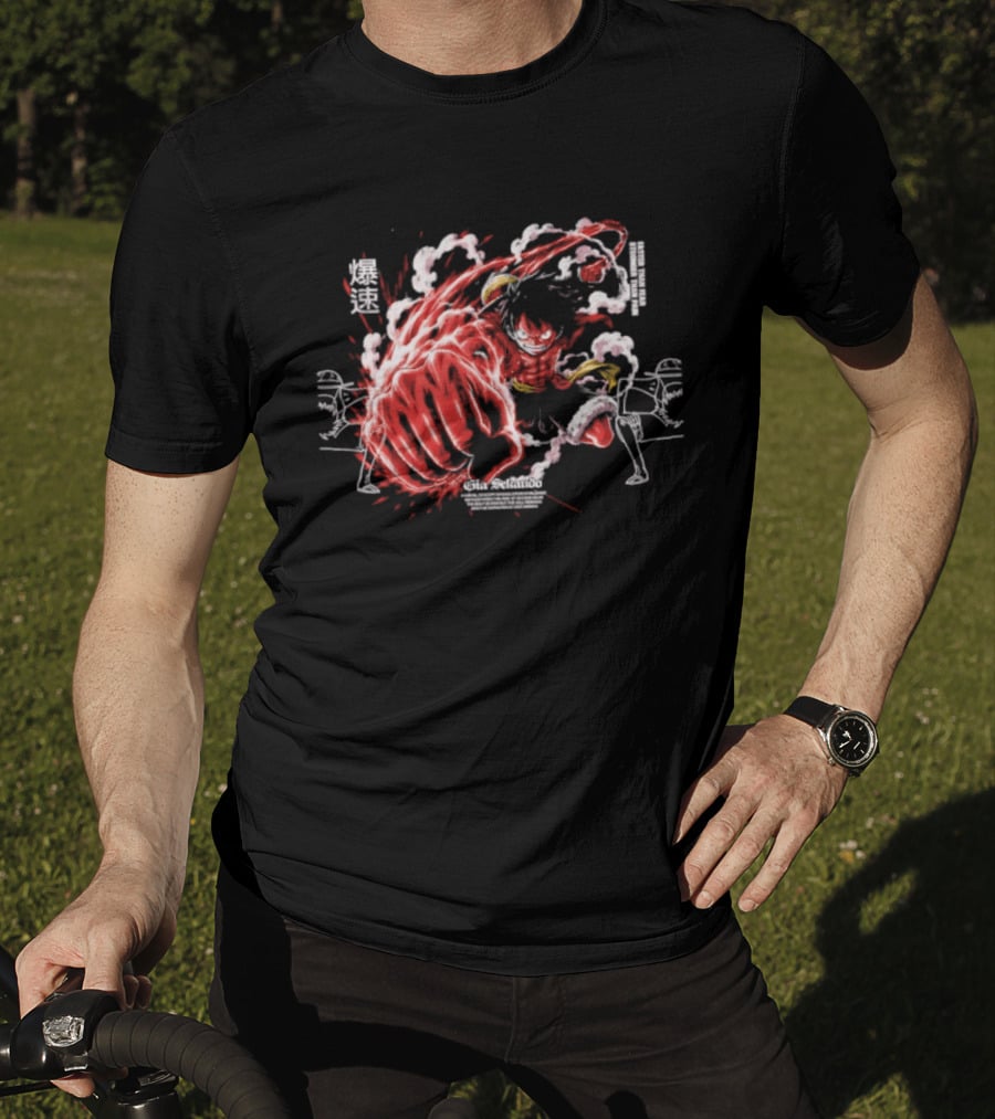 Monkey D. Luffy Faster Than Fear Stronger Than Pain Anime Gear Second Splash Attack T-Shirt