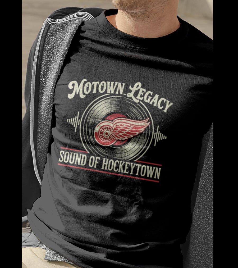 Motown Legacy Sound Of Hockeytown Detroit Red Wings Winged Wheel T-Shirt