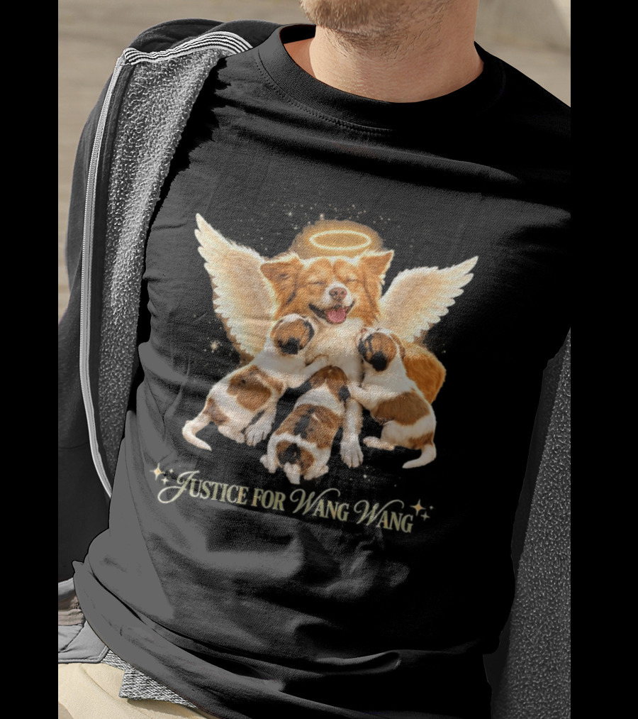 2026 Justice For Wang Wang Dog Angelic Puppies T-Shirt