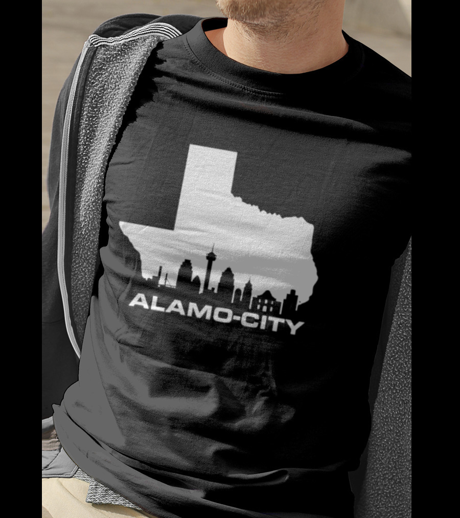Alamo City San Antonio Skyline Texas Map T-Shirt