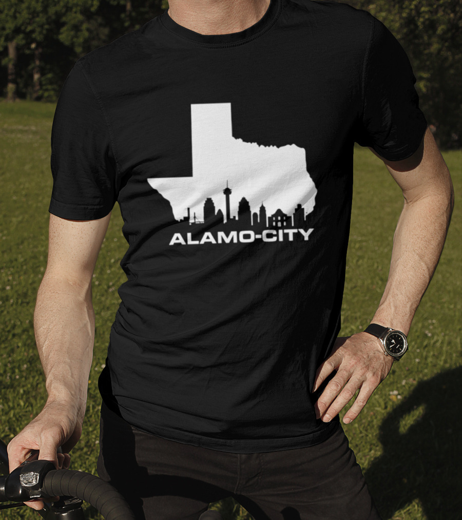 Alamo City San Antonio Skyline Texas Map T-Shirt