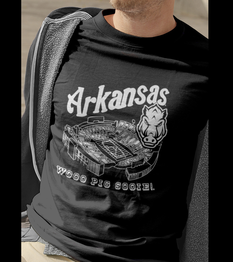 Arkansas Woo Pig Sooie Football Cardinal Stadium T-Shirt