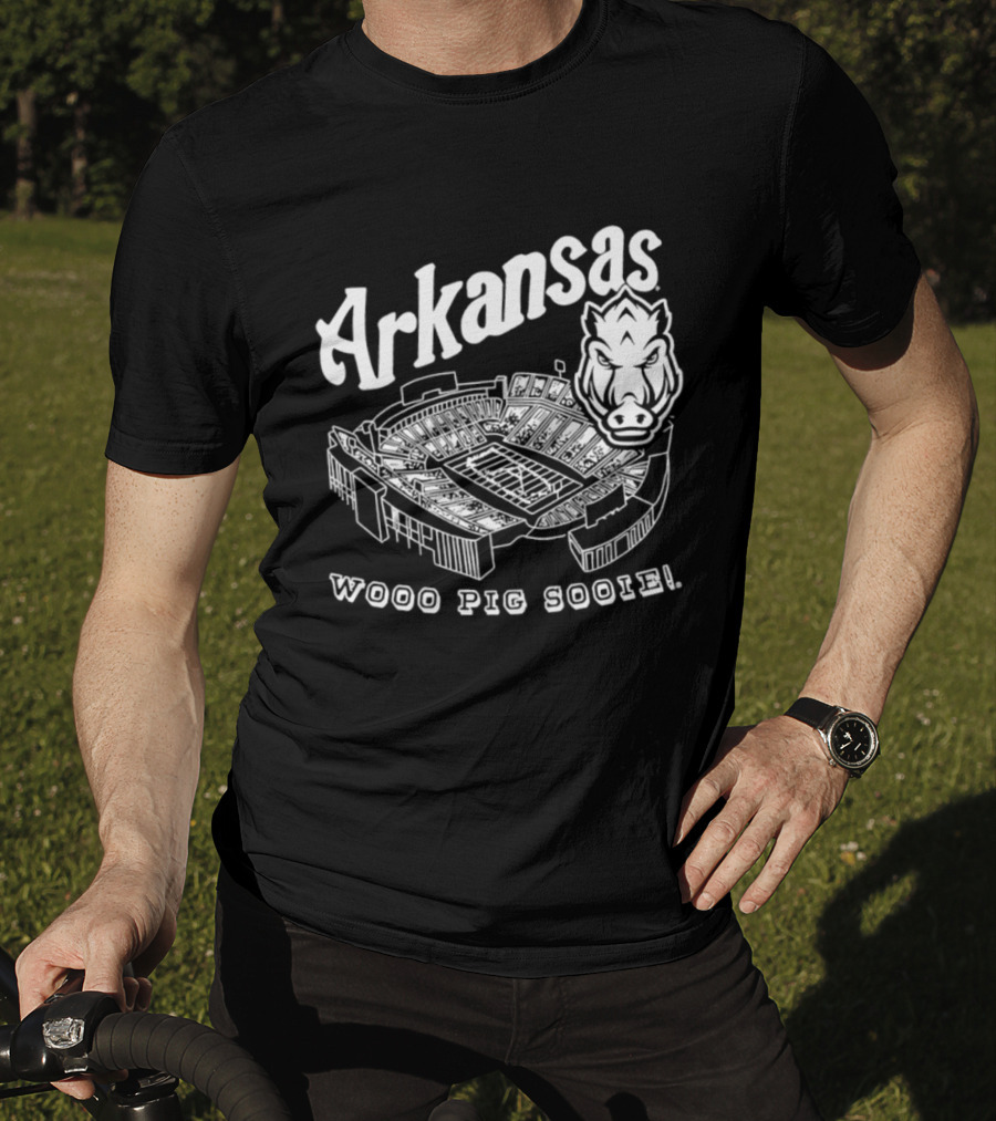 Arkansas Woo Pig Sooie Football Cardinal Stadium T-Shirt