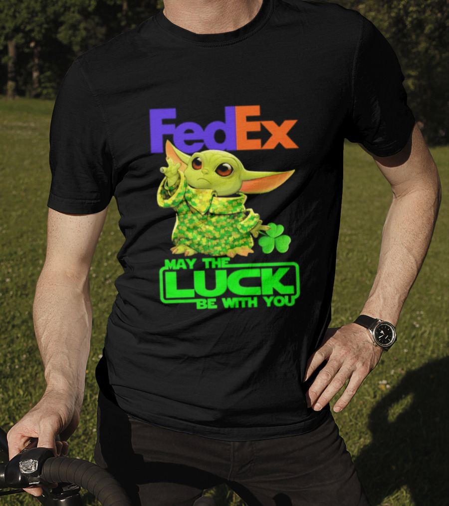 FedEx Baby Yoda May The Luck Be With You Clover T-Shirt