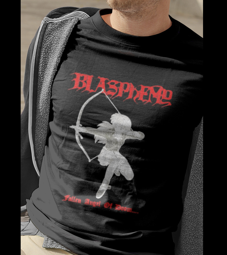 Blasphemy Fallen Angel Of Doom Black Metal Anime Archer T-Shirt