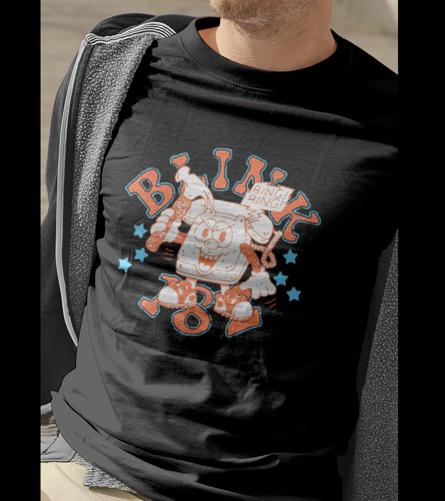 Blink 182 Ring Ring Cartoon Telephone Character With Stars T-Shirt