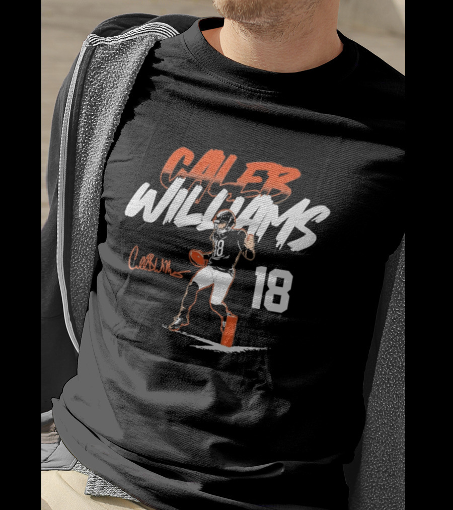 Caleb Williams 18 Chicago Bears 2026 Quarterback Pose T-Shirt