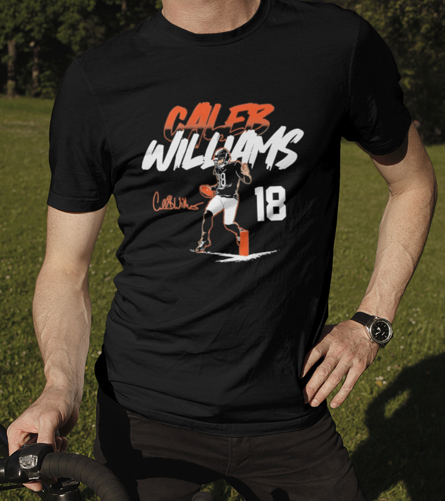 Caleb Williams 18 Chicago Bears 2026 Quarterback Pose T-Shirt