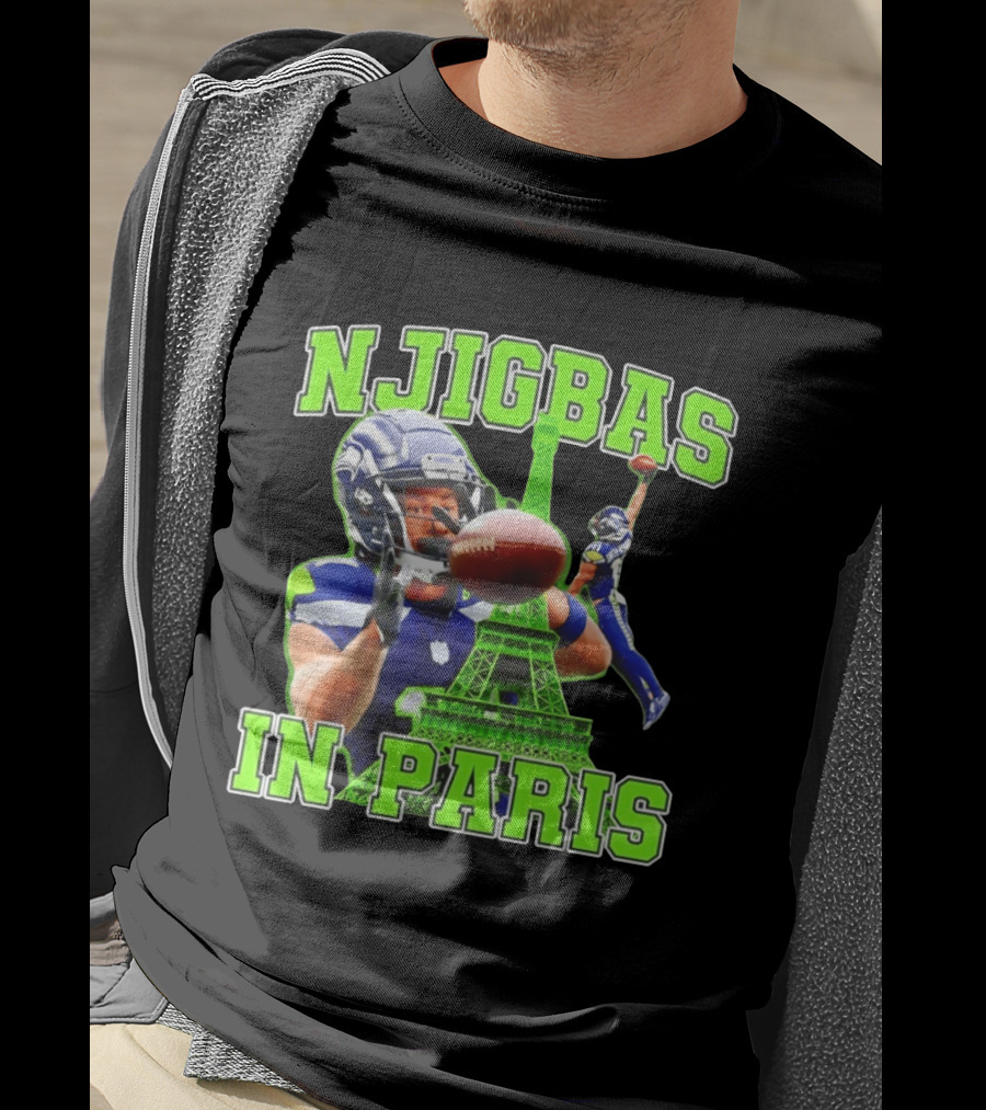 Seattle Seahawks Jaxon Smith Njigba Njigbas In Paris T-Shirt