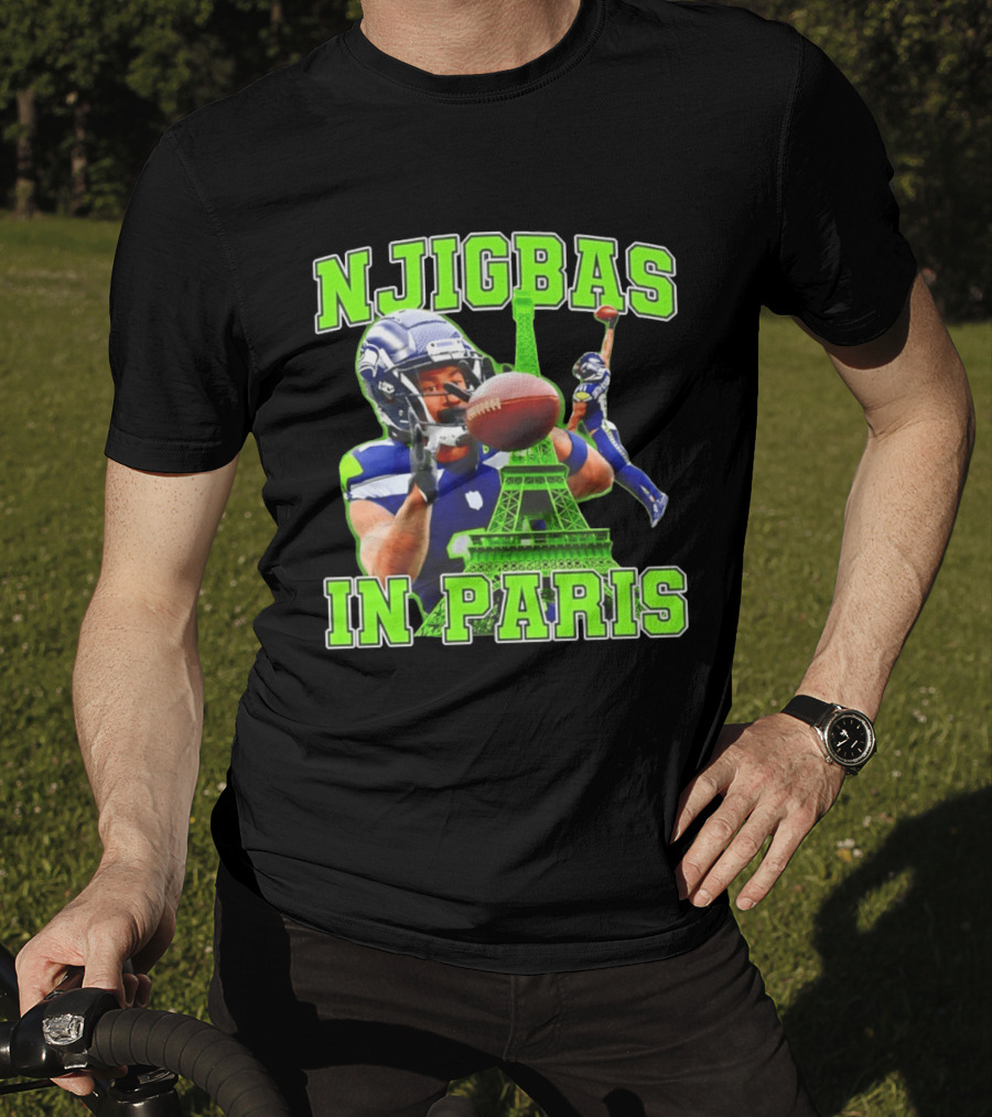 Seattle Seahawks Jaxon Smith Njigba Njigbas In Paris T-Shirt