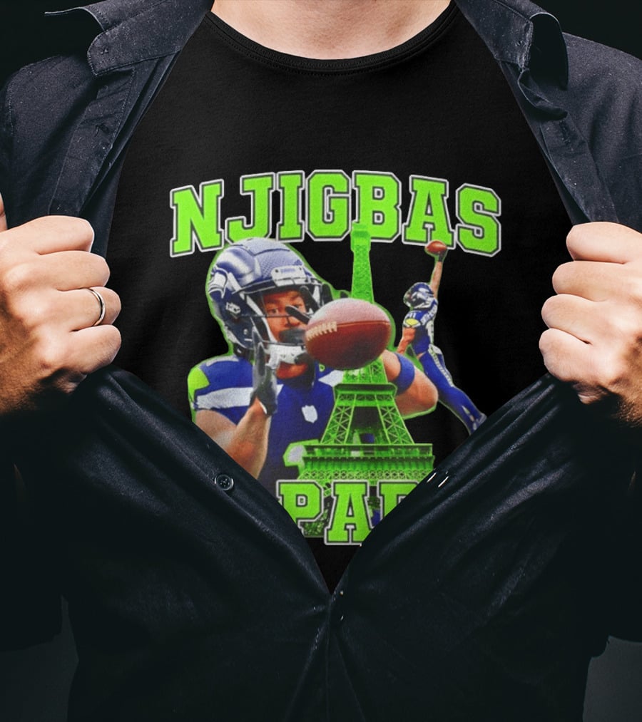 Seattle Seahawks Jaxon Smith Njigba Njigbas In Paris T-Shirt