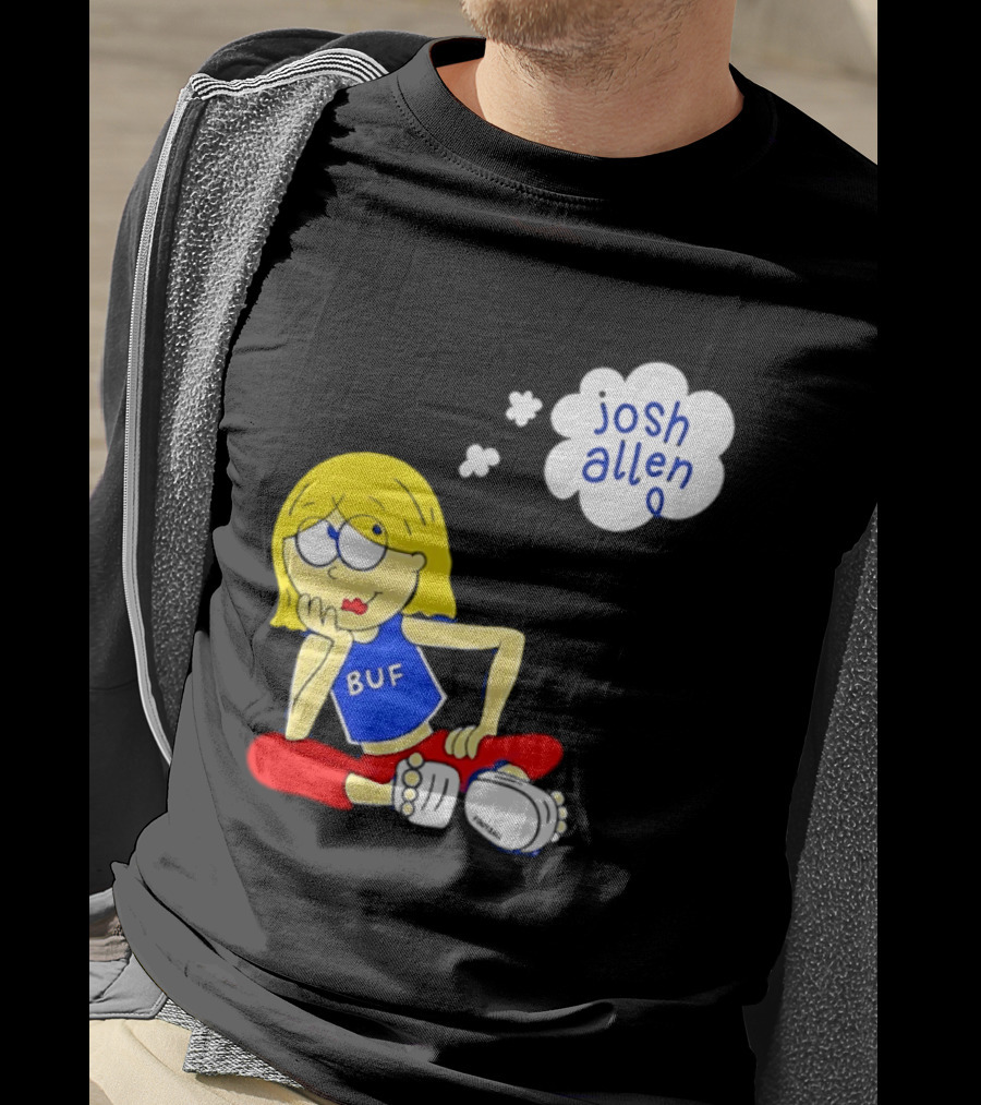 BUF Girl Thinking About Josh Allen Buffalo Bills T-Shirt