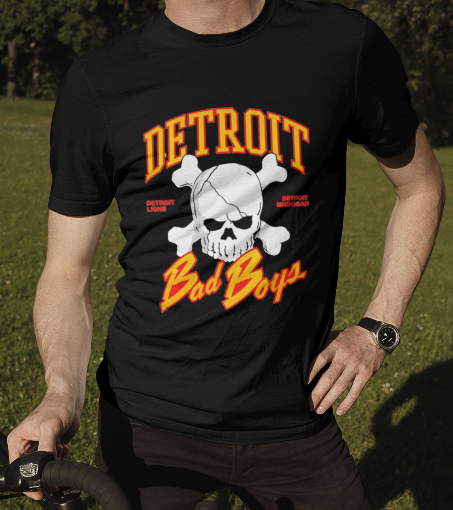 Detroit Lions Bad Boys Skull Detroit Michigan T-Shirt