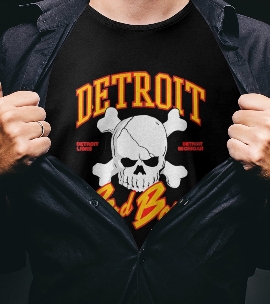 Detroit Lions Bad Boys Skull Detroit Michigan T-Shirt
