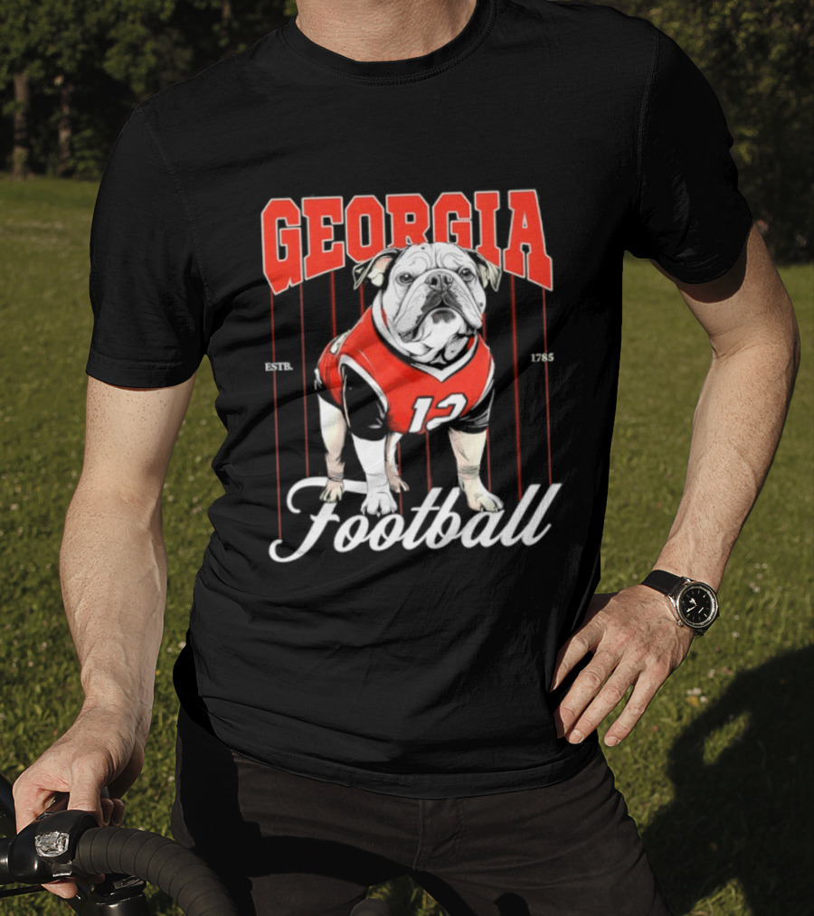 Georgia Bulldogs Football 1785 Bulldog Mascot Red Jersey T-Shirt