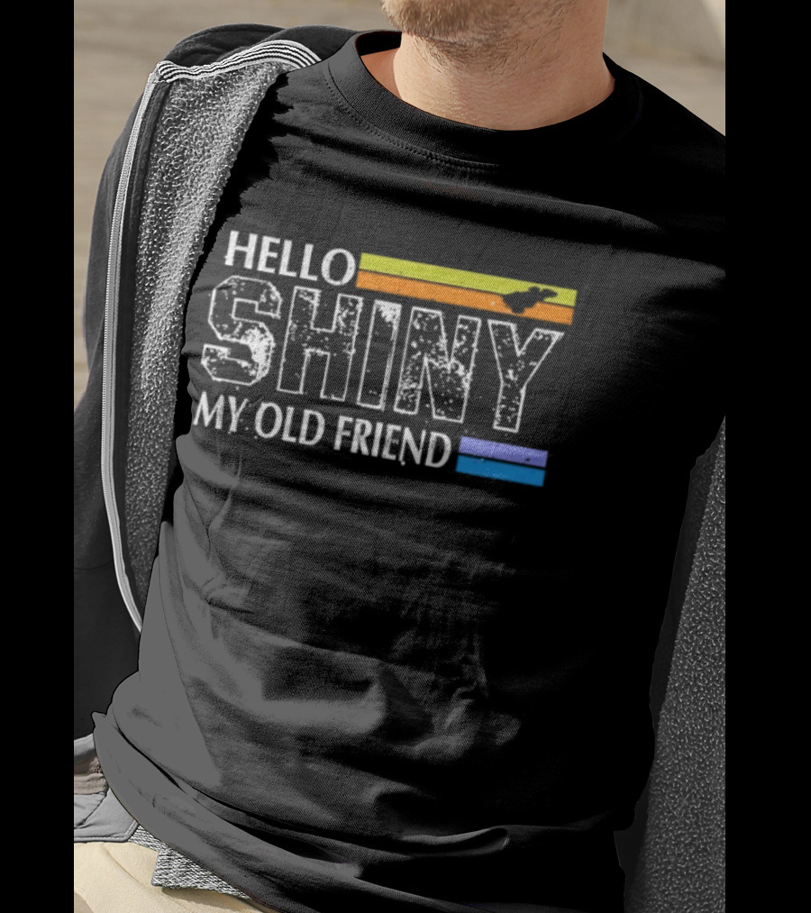 Hello Shiny My Old Friend Firefly Serenity Spaceship Retro Stripes T-Shirt
