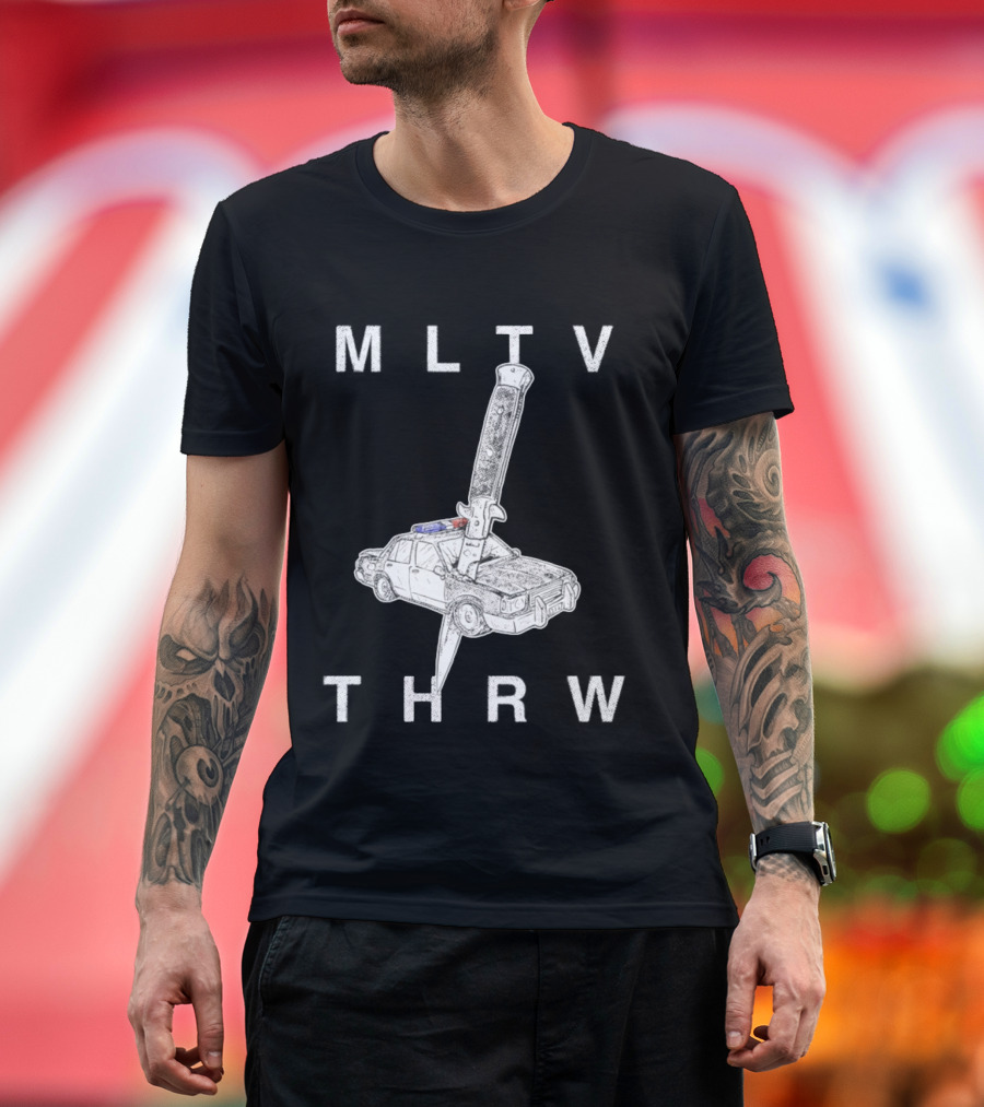 MLTV THRW Police Car Knife Punk T-Shirt