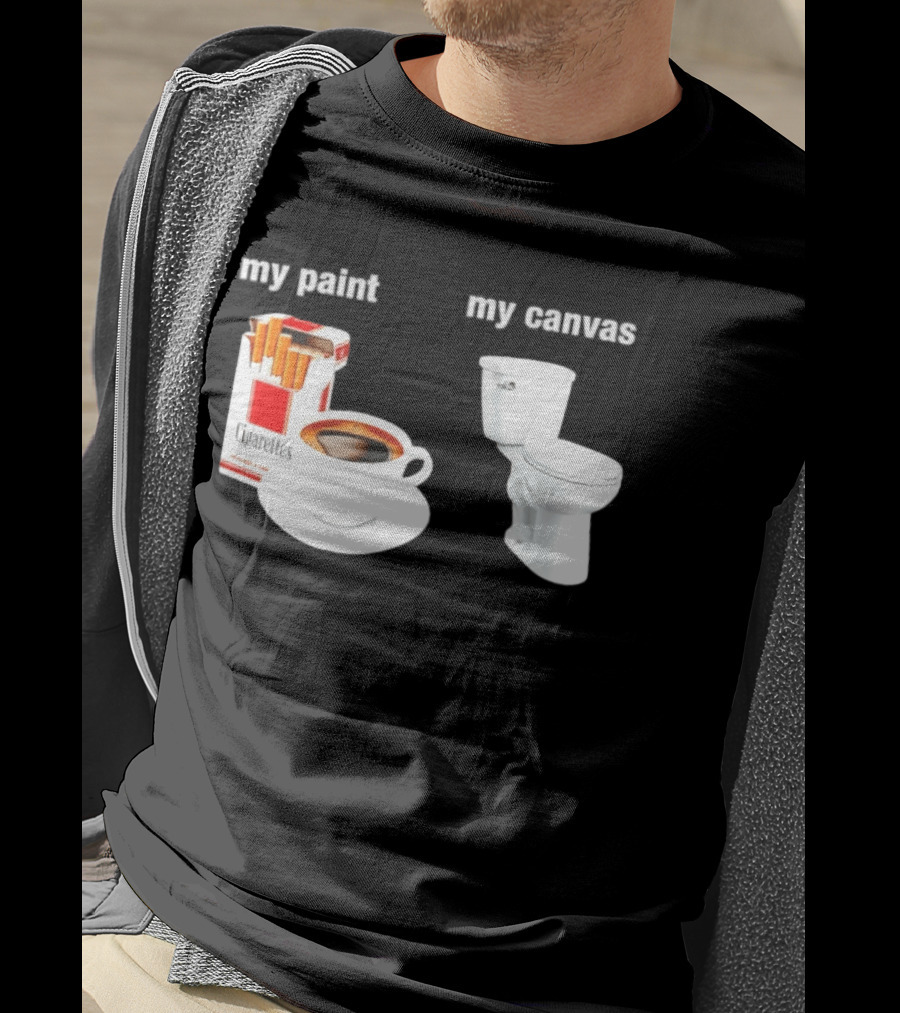 Cigarettes Coffee Toilet Funny Morning Routine T-Shirt