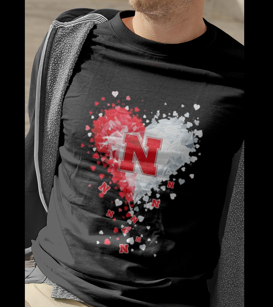Nebraska Cornhuskers Heart Diamond Red N 2026 NCAA T-Shirt