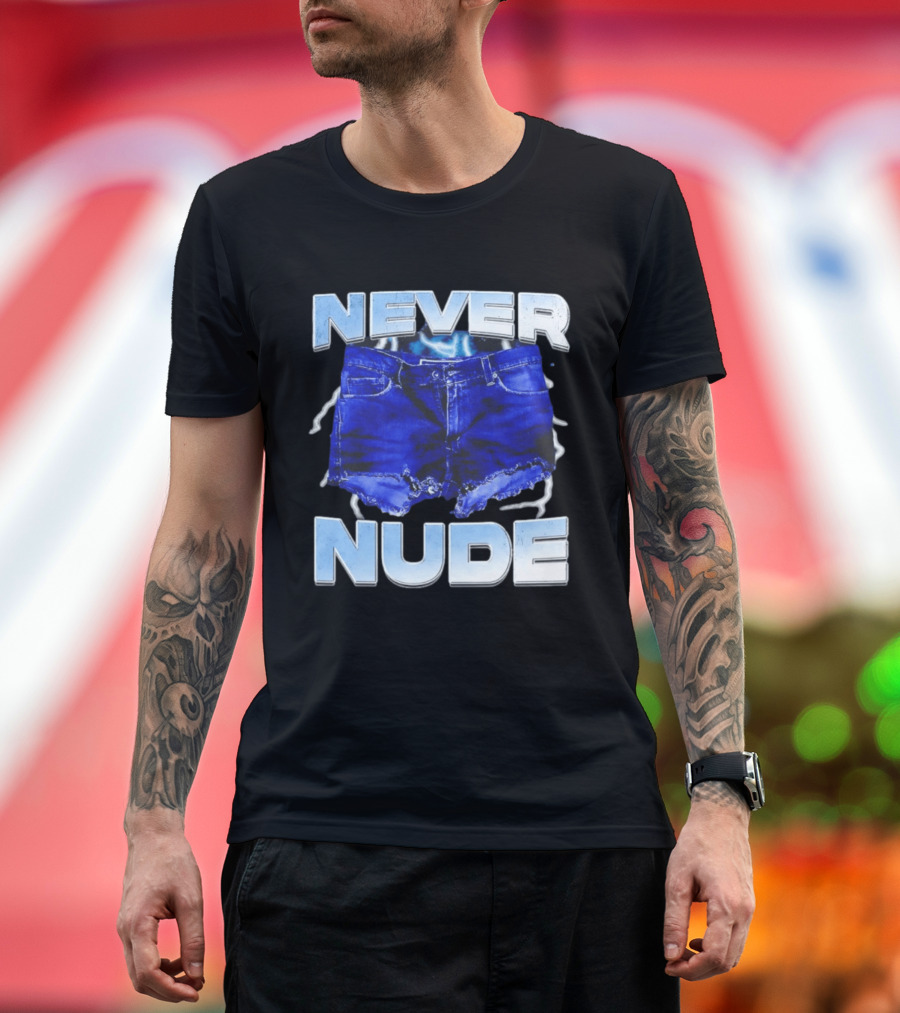 Never Nude Tobias Funke Denim Shorts Meme T-Shirt