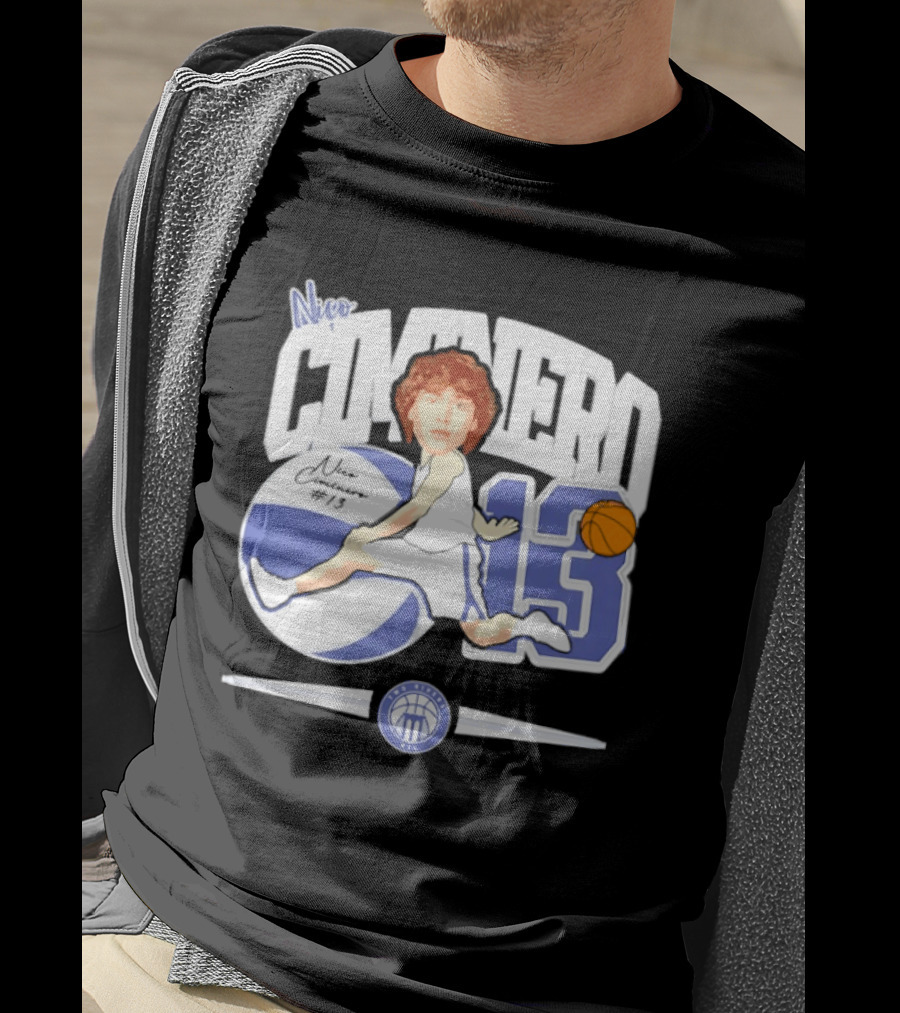 Nico Ciminero 13 Basketball Caricature Marietta College Athletics T-Shirt