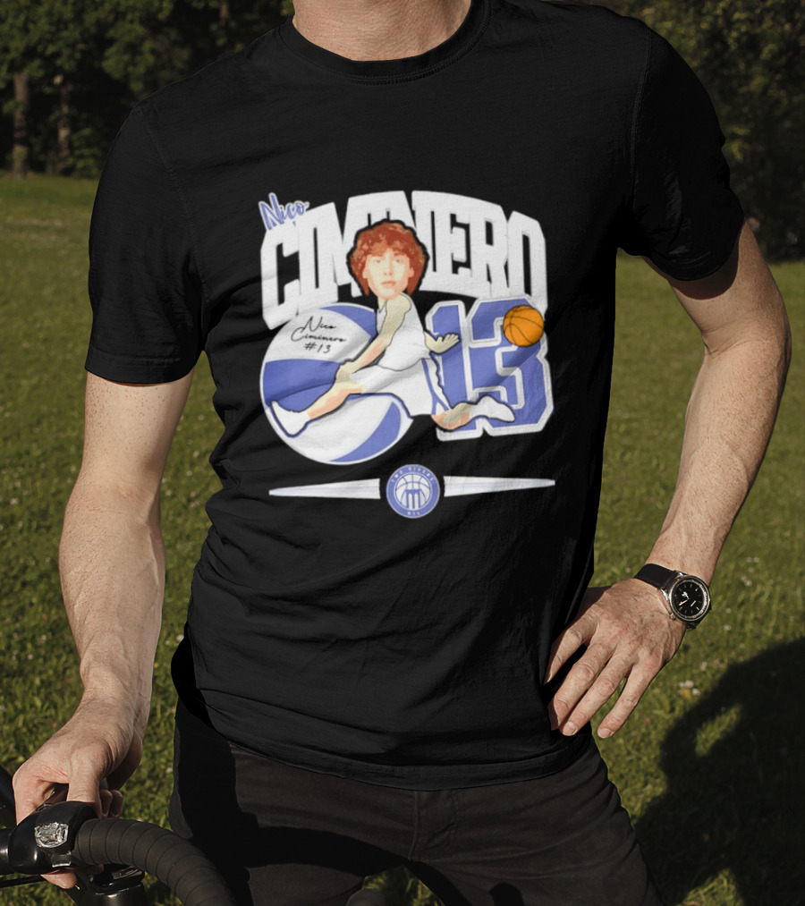 Nico Ciminero 13 Basketball Caricature Marietta College Athletics T-Shirt