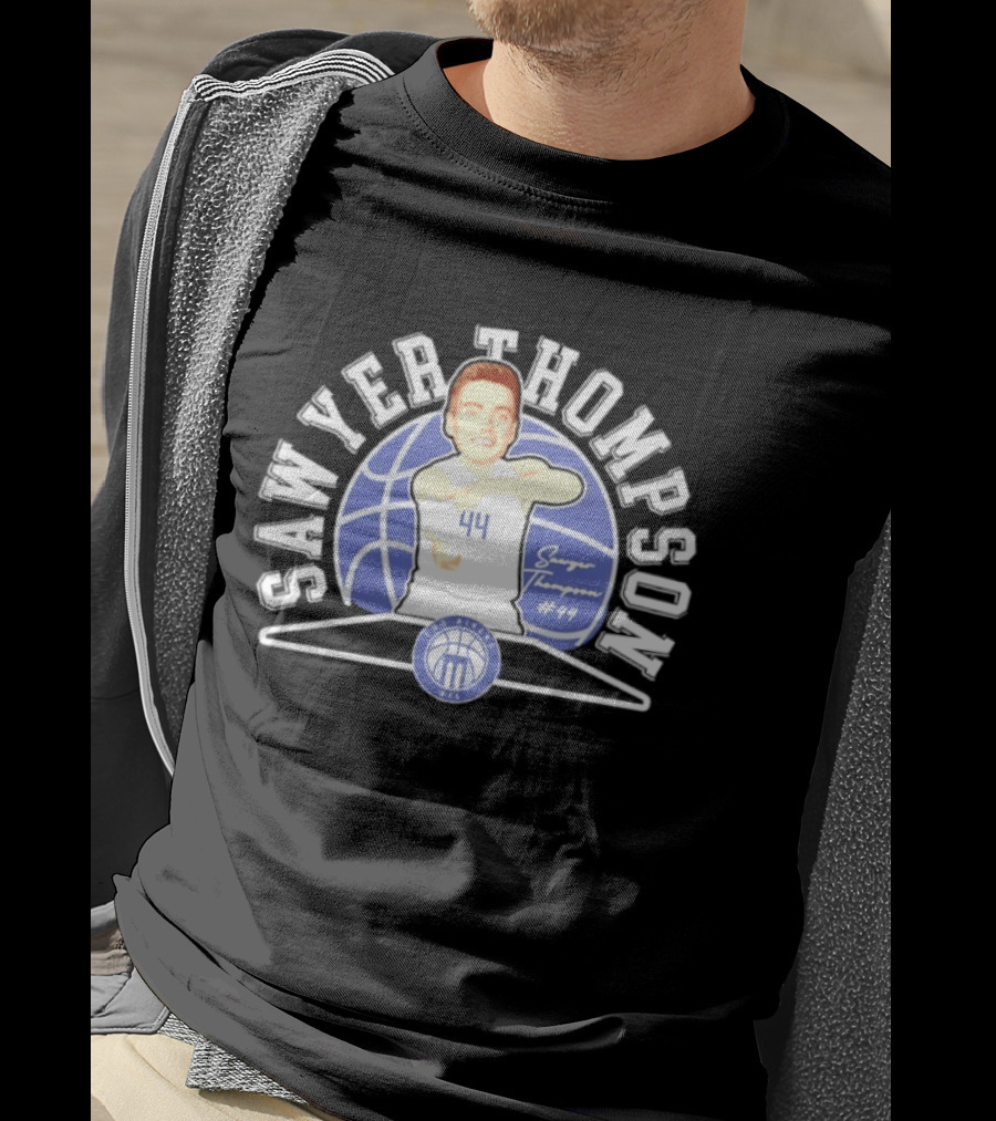 Sawyer Thompson 44 Marietta College Athletics Basketball Player Caricature T-Shirt