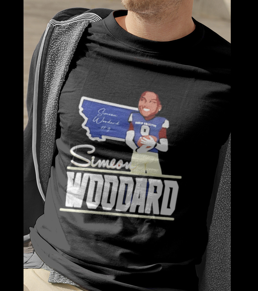 Simeon Woodard 9 Montana State Bobcats Football T-Shirt