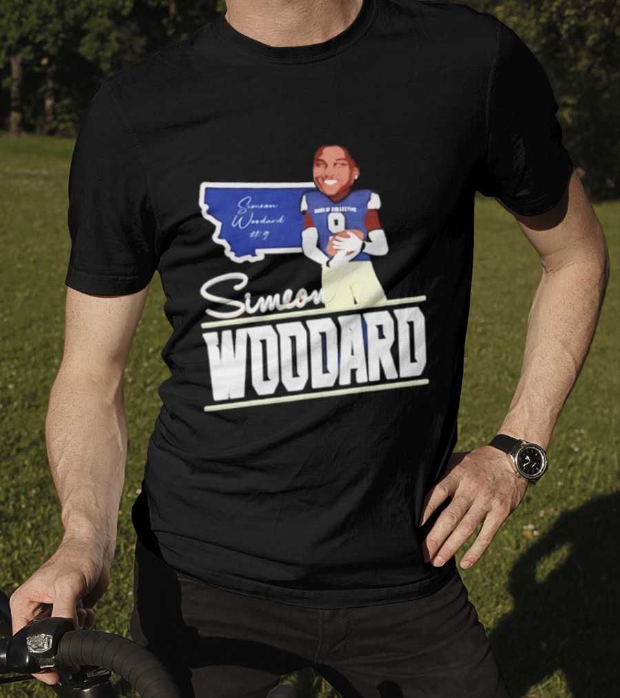 Simeon Woodard 9 Montana State Bobcats Football T-Shirt