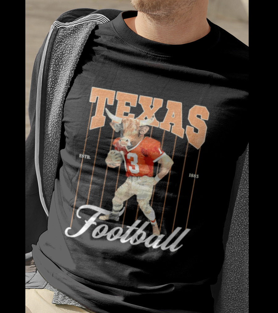 Texas Football Longhorns Estb 1883 Retro Player Jersey T-Shirt