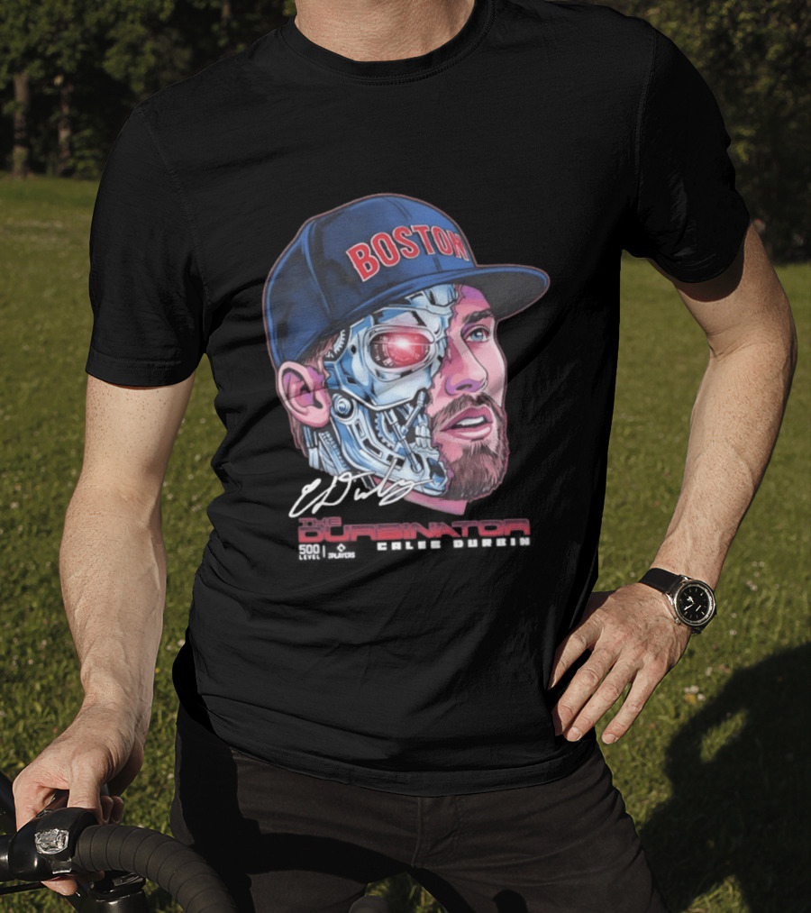 Boston Red Sox The Durbinator Caleb Durbin Cyborg Baseball T-Shirt