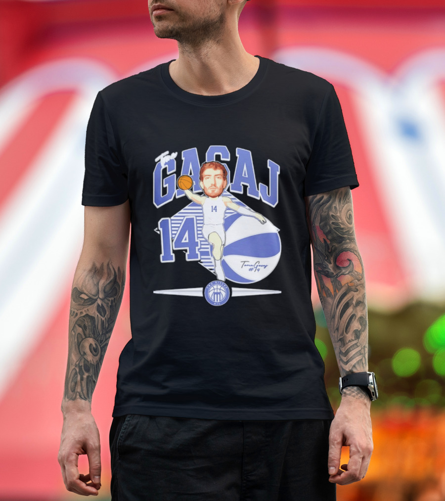 The Gasaj 14 Marietta College Athletics Basketball Caricature T-Shirt