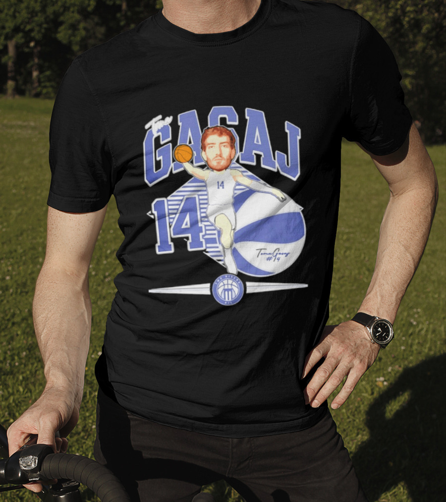 The Gasaj 14 Marietta College Athletics Basketball Caricature T-Shirt
