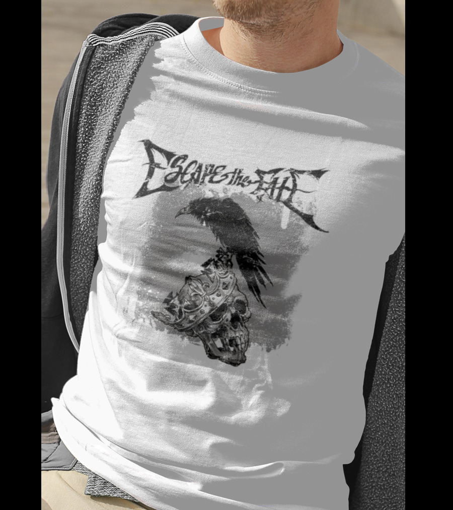 Escape The Fate Skull Crown Raven Post Hardcore T-Shirt