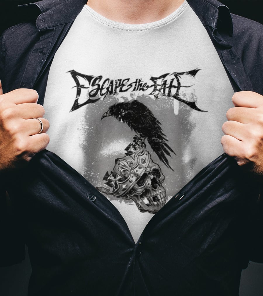 Escape The Fate Skull Crown Raven Post Hardcore T-Shirt