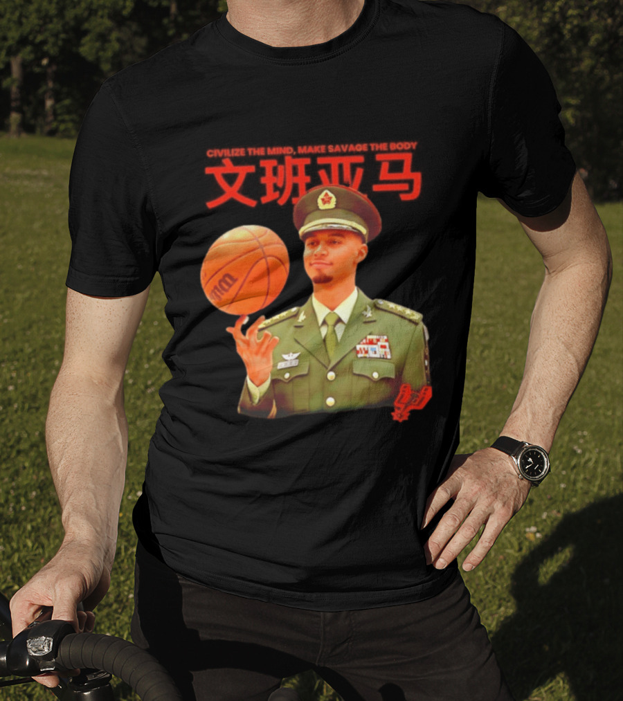 Victor Wembanyama SA Spurs Civilize The Mind Make Savage The Body Basketball Uniform T-Shirt