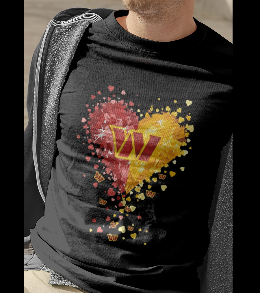 Washington Commanders Heart W Crystalized Chevron Burst T-Shirt