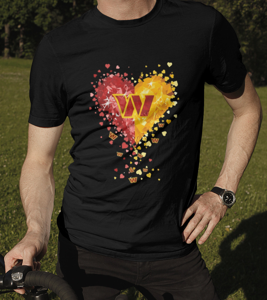 Washington Commanders Heart W Crystalized Chevron Burst T-Shirt